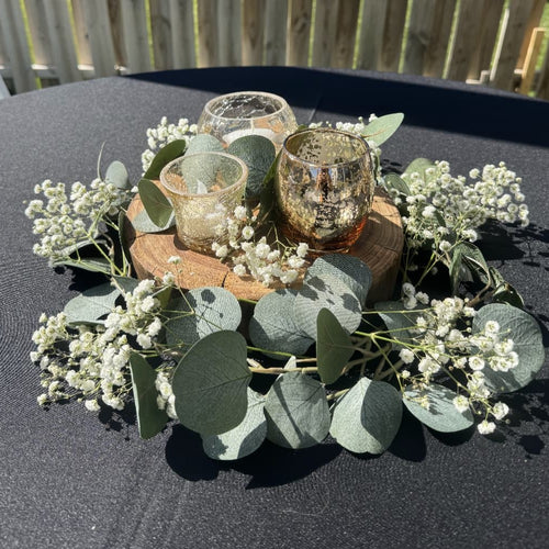 Handmade Large Natural Wood Decorative Centerpiece