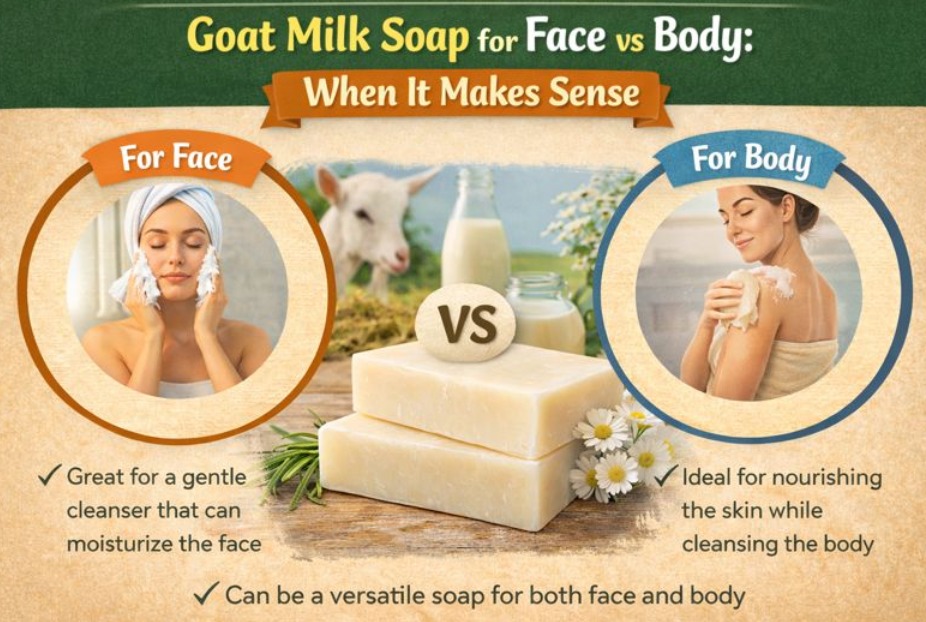 Goat Milk Soap for Face vs Body: When It Makes Sense