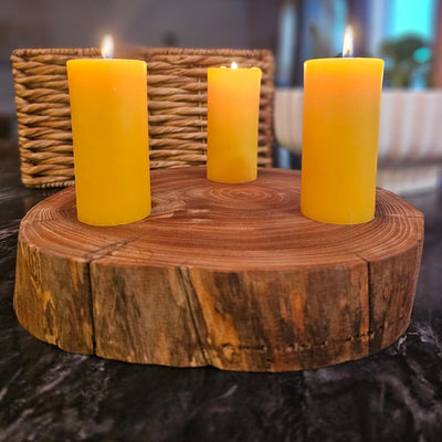 Handmade Large Natural Wood Decorative Centerpiece