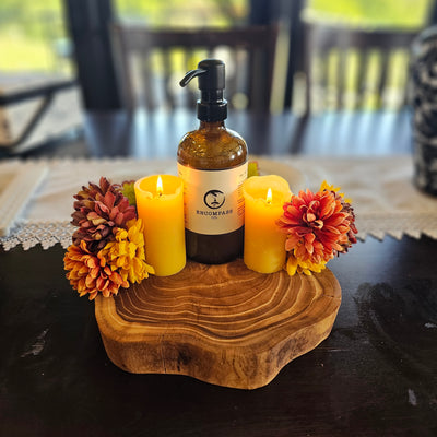 Handmade Large Natural Wood Decorative Centerpiece